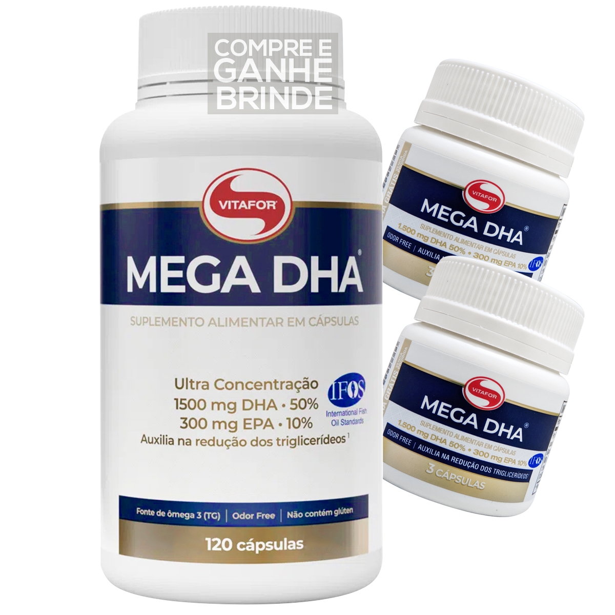 Mega DHA Vitafor 120 Cápsulas Ganhe Brinde - Mega DHA Vitafor 120 ...