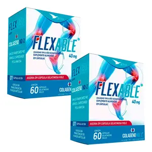 Kit 2 Colágeno Tipo 2 FlexAble Global Suplementos 60 Cápsulas Gelatinosas Moles
