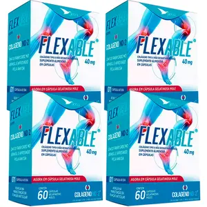 Kit 4 Colágeno Tipo 2 FlexAble Global Suplementos 60 Cápsulas Gelatinosas Moles