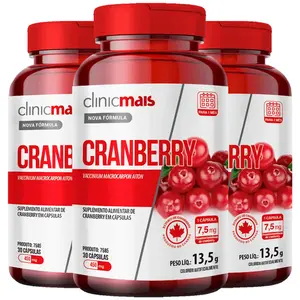 Kit 3 Cranberry Clinicmais 30 Cápsulas