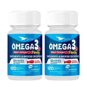 Kit 2 Ômega 3 Peixinho 18 EPA 12 DHA Family Global Suplementos 120 Cápsulas