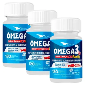 Kit 3 Ômega 3 Peixinho 18 EPA 12 DHA Family Global Suplementos 120 Cápsulas
