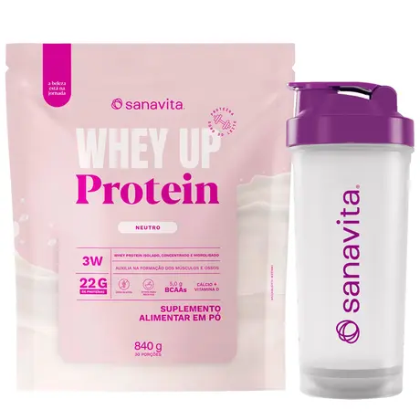 Whey Up Protein Sanavita Neutro 840g Ganhe Brinde