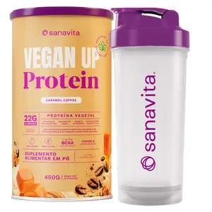 Vegan Up Protein Sanavita Sabor Caramel Coffee 450g Ganhe Brinde