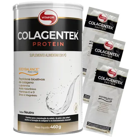 Colagentek Protein Bodybalance Vitafor 460g Neutro Ganhe Brinde