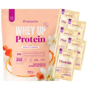 Whey Up Protein Sanavita Baunilha e Caramelo 900g Ganhe Sachê