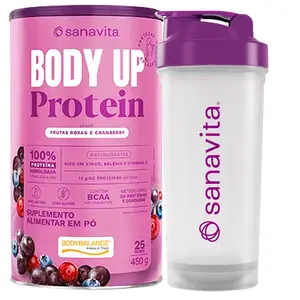 Body Up Protein Bodybalance Sanavita Frutas Roxas e Cranberry 450g Ganhe Brinde
