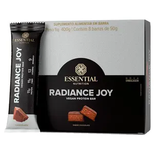 Kit 8 Barras de Proteína Radiance Joy Chocolate Essential Nutrition 50g