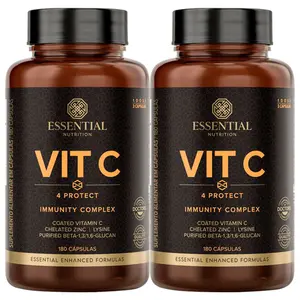Kit 2 Vit C 4 Protect Essential Nutrition 180 Cápsulas