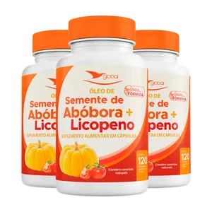 Kit 3 Óleo de Semente de Abóbora com Licopeno Global Suplementos 120 Cápsulas