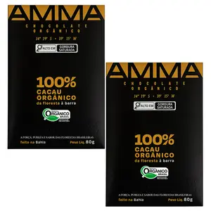 Kit 2 Chocolate Orgânico 100% Cacau Amma Tablete de 80g