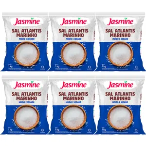 Kit 6 Sal Jasmine Atlantis Salinas de Mossoró 1Kg