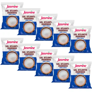 Kit 10 Sal Jasmine Atlantis Salinas de Mossoró 1Kg
