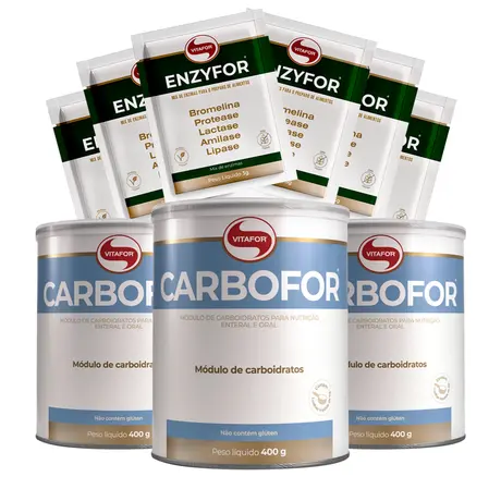 Kit 3 Carbofor Vitafor 400g Ganhe Brinde