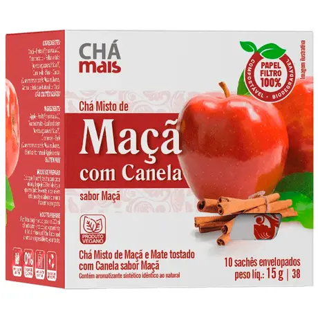 Chá de Maçã Com Canela Chá Mais 10 Sachês
