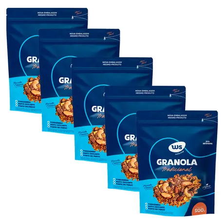 Kit 5 Granola Tradicional WS Naturais 500g