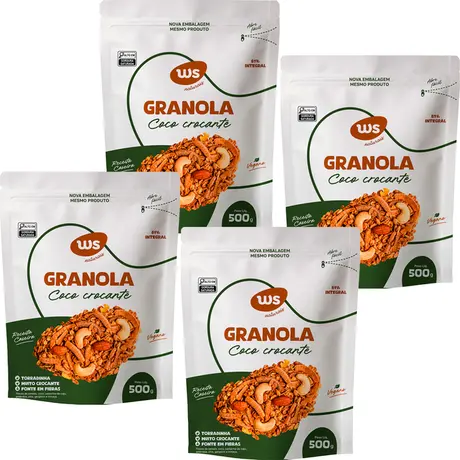 Kit 4 Granola de Coco Ws Naturais 500g