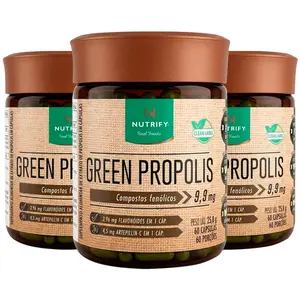 Kit 3 Green Propolis Nutrify 60 Cápsulas