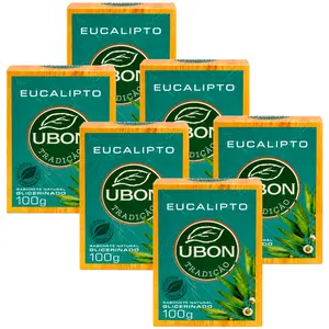 Kit 6 Sabonete Glicerinado Eucalípto Ubon 100g