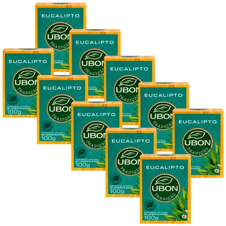 Kit 10 Sabonete Glicerinado Eucalípto Ubon 100g