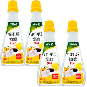 Kit 4 Vist Plus Adoçante Diet Vita Hervas Vitalab 90ml