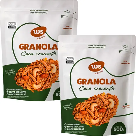 Kit 2 Granola de Coco Ws Naturais 500g