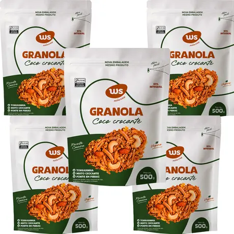 Kit 5 Granola de Coco Ws Naturais 500g