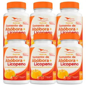 Kit 6 Óleo de Semente de Abóbora com Licopeno Global Suplementos 120 Cápsulas