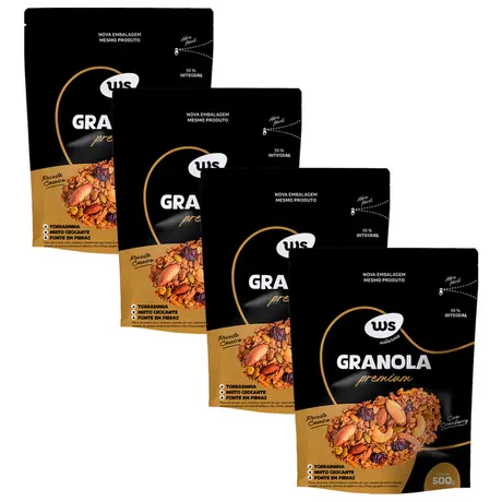 Kit 4 Granola Premium Ws Naturais 500g